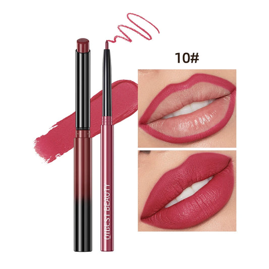 QIBEST Set 2pcs Crayon à Lèvres et Rouge Mat – Définition, Couleur Intense et Longue Durée