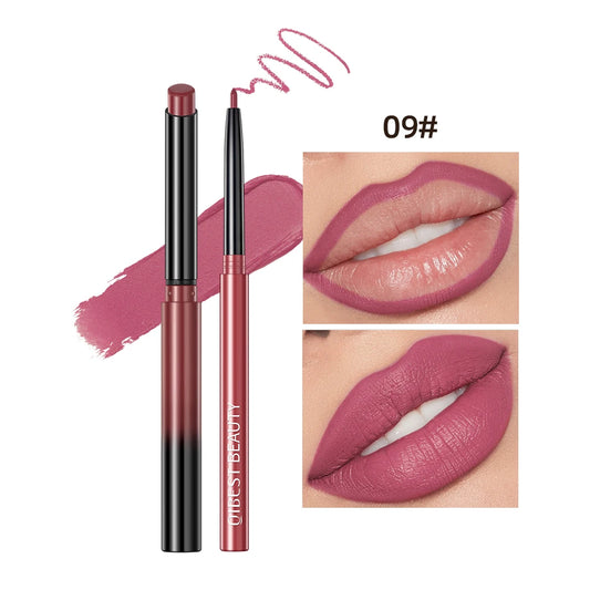 QIBEST Set 2pcs Crayon à Lèvres et Rouge Mat – Définition, Couleur Intense et Longue Durée