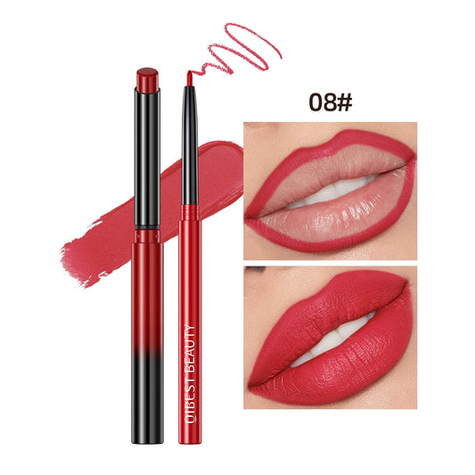 QIBEST Set 2pcs Crayon à Lèvres et Rouge Mat – Définition, Couleur Intense et Longue Durée