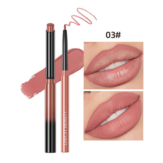 QIBEST Set 2pcs Crayon à Lèvres et Rouge Mat – Définition, Couleur Intense et Longue Durée