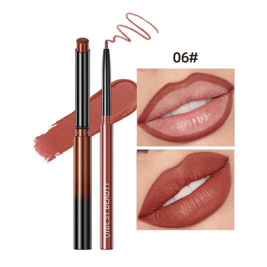 QIBEST Set 2pcs Crayon à Lèvres et Rouge Mat – Définition, Couleur Intense et Longue Durée