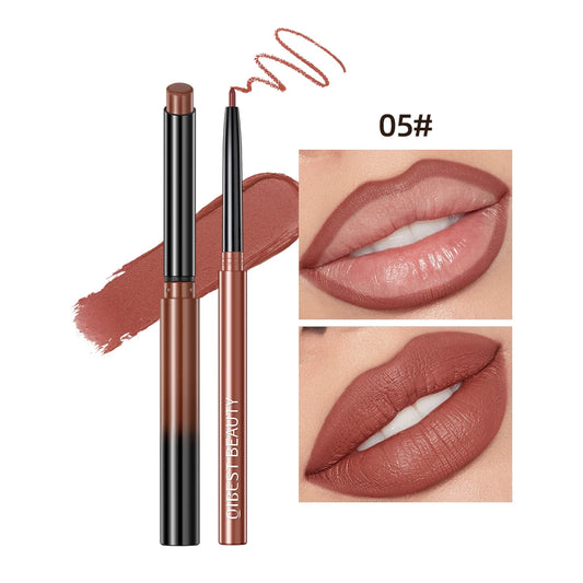 QIBEST Set 2pcs Crayon à Lèvres et Rouge Mat – Définition, Couleur Intense et Longue Durée