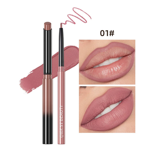 QIBEST Set 2pcs Crayon à Lèvres et Rouge Mat – Définition, Couleur Intense et Longue Durée