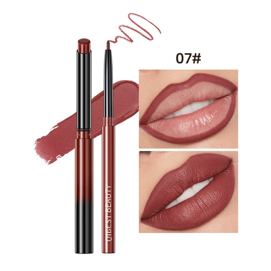 QIBEST Set 2pcs Crayon à Lèvres et Rouge Mat – Définition, Couleur Intense et Longue Durée